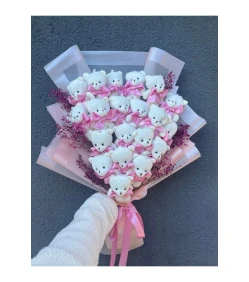 Teddybär-Strauß in Rosa zur Geburt