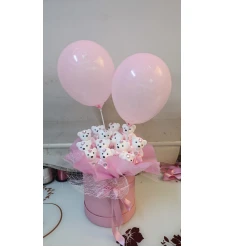 Pembe Kutu Ayıcıklar ve Balonlar - Hoşgeldin Bebek