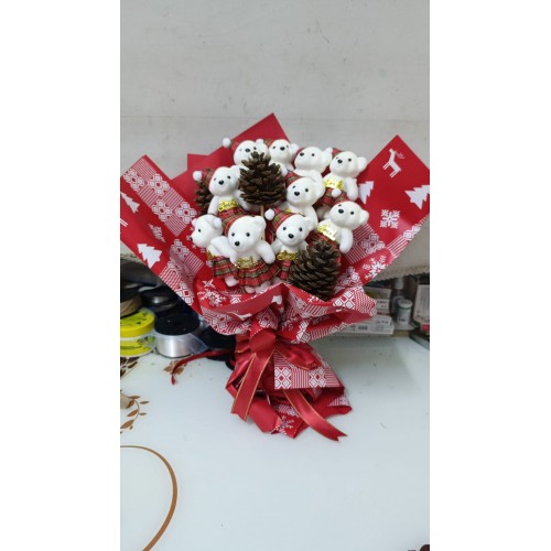 Yeni yıl ayıcıklı buket