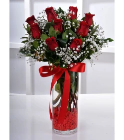 Der Name der Liebe – Arrangement mit 9 roten Rosen