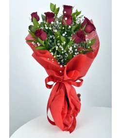 Strauß mit 7 roten Rosen