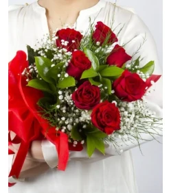 Strauß mit 7 roten Rosen